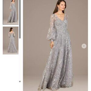 Lara Long Sleeve Embroidered Lace Ball Gown
